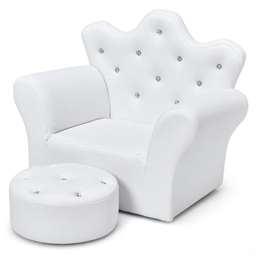 Kids Royal Diamonds Armrest Chair and Ottoman Set.